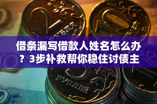 武汉借条漏写借款人姓名怎么办？3步补救帮你稳住讨债主动权