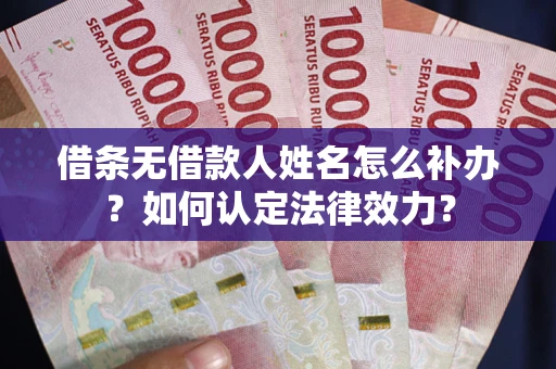 武汉借条无借款人姓名怎么补办？如何认定法律效力？