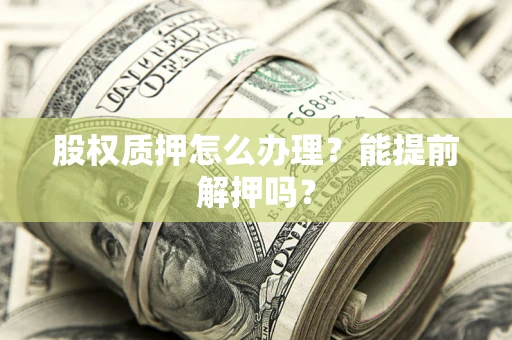 武汉股权质押怎么办理？能提前解押吗？